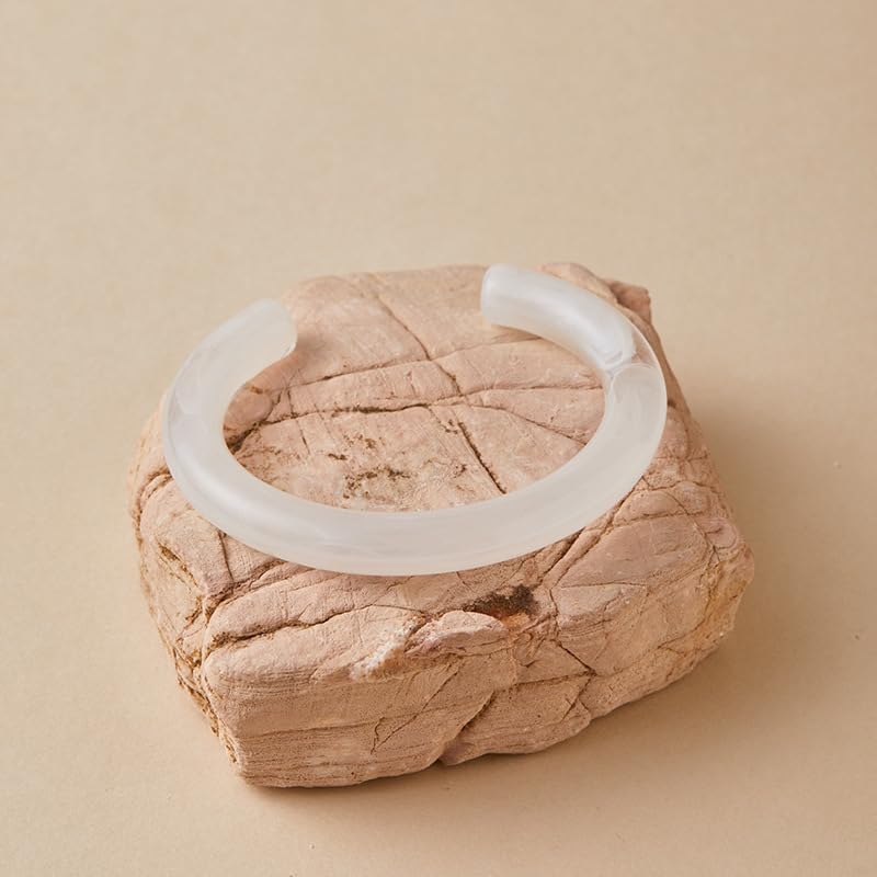 Irregular Geometric Acrylic Bangle Bracelets for Women Colorful Open-ended Wristband Acetate Mottled Cuff Bracelets Wide Chunky Resin Holiday Jewelry - color: Color B