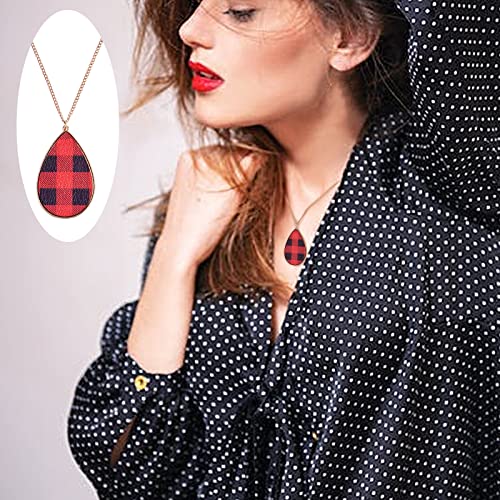 Ornaland 4 Pcs Leather Earrings Necklace Bracelet Set Print Earrings Faux Leather Necklace Multi-Layer Bracelet Jewelry Set Gifts for Women - color: A2