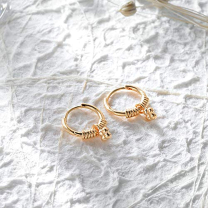 LOYATA Gold Huggie Hoop Earrings 14K Gold Plated Dainty Small Simple Hypoallergenic Jewelry Gift for Women - style: Clover