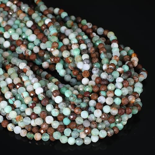 90pcs 4mm Natural Australian Jade Gemstone Beads Faceted Round Loose Stone Beads for Jewelry Making - color: Australian Jade, size: 3.7-4.2mm
