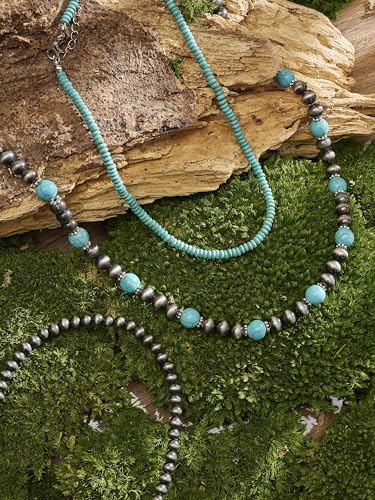 MINACHI Boho Multi Layer Necklace with Green Stone Beads, Handmade Beaded Chain Necklace, Vintage Hippie Jewelry for Women - style: Necklace SL13-022