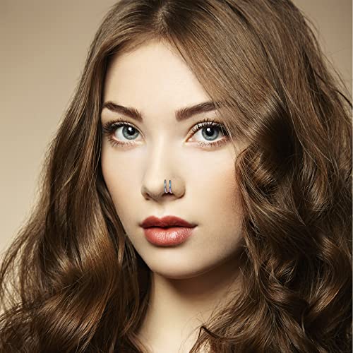 20G Double Nose Ring Hoop for Single Piercing - 2-36 Pcs Jewelry for Women - color: colorful