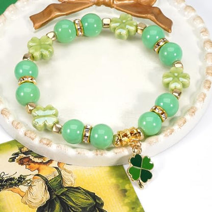Twinfree Bohemia Beaded Bracelet for Women, Polymer Clay Stretch Bracelets - color: color 49