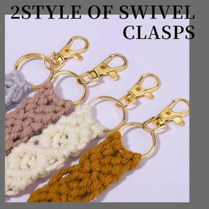 Teenitor 524PCS Key Chain Making Kit, Keychain Making Supplies Keychain Craft Supplies Key Chain Clips, Lanyard Snap Hooks, Key Rings and Jump Rings for Jewelry Lanyard Making, Gold - color: Gold