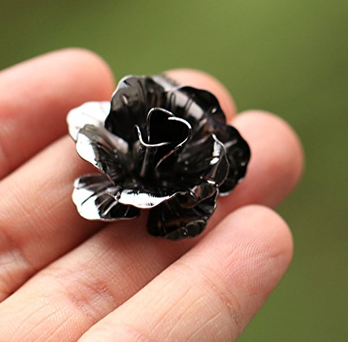 3pcs Men's Brooch Pins Rose Flower Lapel Stick Brooch Pins for Sui - color: Black