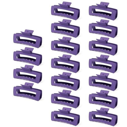 18 Pack Hair Claw Clips,Hair Clips For Women,Large Hair Claw Clips For Thick Hair,Nonslip Matte Hair Clips Hair Accessories Women Girl Birthday Christmas Gift (18 Pack Purple) - color: Purple