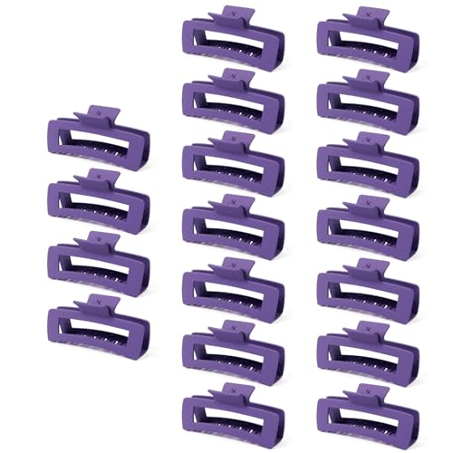 18 Pack Hair Claw Clips,Hair Clips For Women,Large Hair Claw Clips For Thick Hair,Nonslip Matte Hair Clips Hair Accessories Women Girl Birthday Christmas Gift (18 Pack Purple) - color: Purple