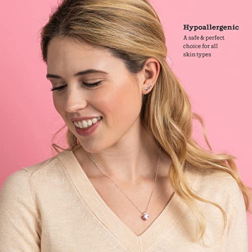 KEZEF Sterling Silver Ball Stud Earrings Hypoallergenic Earrings for Women | Available in Sterling Silver, Rose Gold, or 14K Gold Plated Silver (2mm-10mm)
