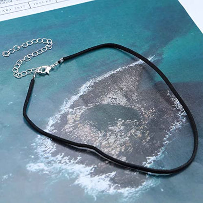 Boho Suede Choker Necklace Black Velvet Necklace Punk Choker Necklace Vintage Suede Collar Necklace Chain Jewelry for Women