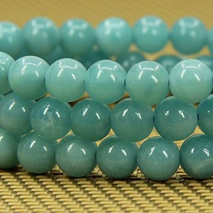 Angelstones Gemstones 6mm Round Beads Healing Crystal Bracelet for women | Natural Gemstone, Handmade Gifts for Women, Healing Crystal Round Beaded Stretch Bracelets, Unisex Jewelry for Women and Men - color: Blue Amazonite