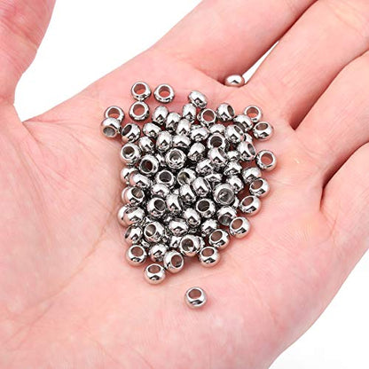 Stainless Steel Spacer Beads 5x3mm Rondelle Loose Charm Caps Beads for DIY Jewelry Making 100pcs with 2.5mm Hole - color: 5x3mm 2.5mm
