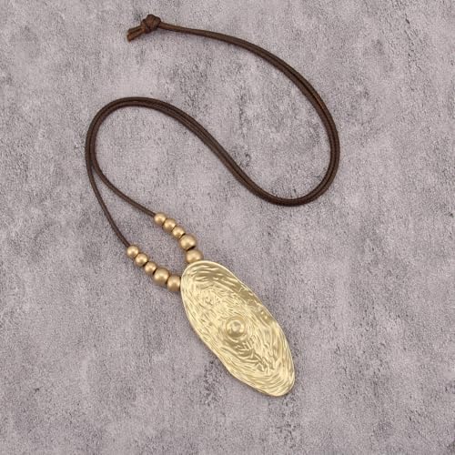 Bohemian Necklaces for Women Long Leather Necklace with Large Pendant Chunky Boho Hippie Jewelry Pendant Chocker Necklace - style: Bohemian Leather Necklace