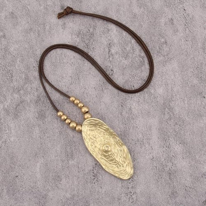 Bohemian Necklaces for Women Long Leather Necklace with Large Pendant Chunky Boho Hippie Jewelry Pendant Chocker Necklace - style: Bohemian Leather Necklace