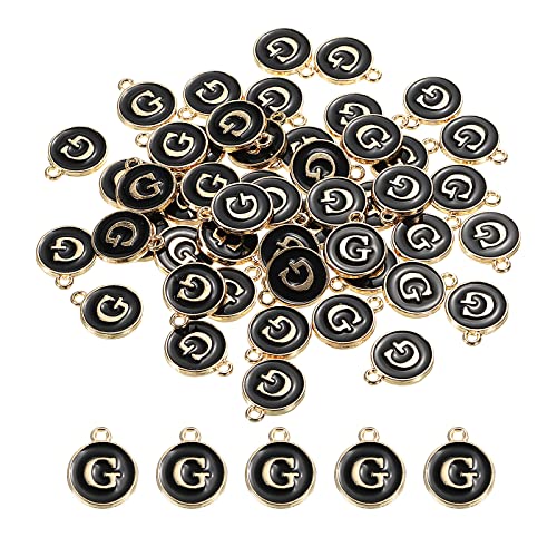 MECCANIXITY Alphabet Letter Charm Double Sided Alphabet Pendant, for Earring Jewelry Making - style: G