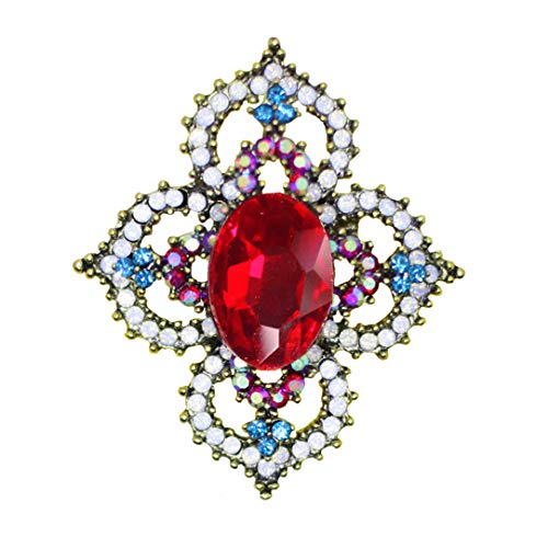 Brooch Pins for Women Girls Fashion Flower Crystal Rhinestone Pearl Jewelry - color: Color 5
