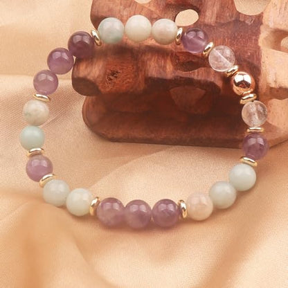 KSQS Healing Stone Bead Bracelet for Women, Natural Gemstones Balance Protection Bracelet, Spiritual Crystal Beads Bracelet Anxiety Relief with Meaning Card - color: Emotional Healing