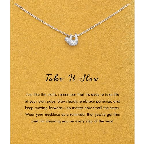 RZKING Silvery Necklace for Women, Gifts for Friend Mom Daughter Teacher - style: Sloth