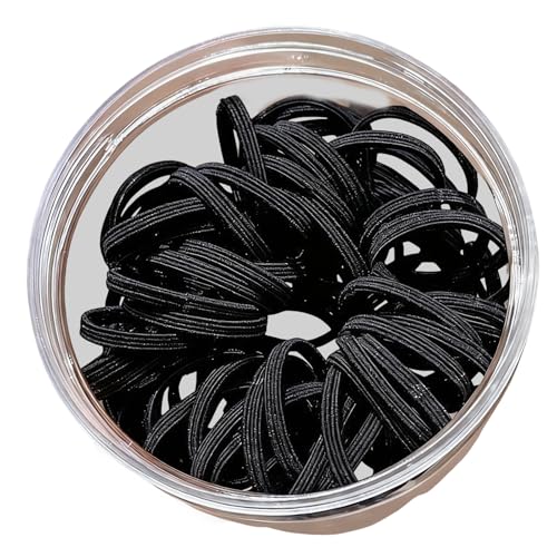 Colorful Hair Rings For Women High Flexibility Braided Ponytail Rings Sport Ready Mixed Hues Mixed Hair Elastics Set - color: Black