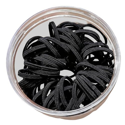 Colorful Hair Rings For Women High Flexibility Braided Ponytail Rings Sport Ready Mixed Hues Mixed Hair Elastics Set - color: Black