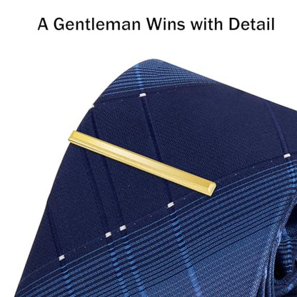 Tie Clip for Men, TAIGRAMA Tie Bar and Tie Pin Clip for Skinny Ties Gold Rose Gold Silver Black, Unique Mens Tie Clip Tie Clasp Suitable for Wedding Anniversary Business Professional and Best Gift - style: Style 6-Gold