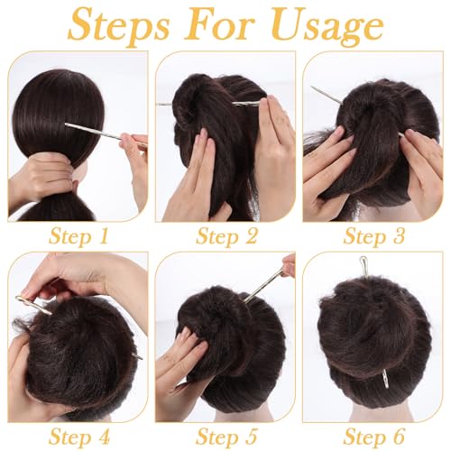 4 Pc Metal Hair Stick For Women,Metal Hair Pin Hairschopstick French Pin | Buns And Updos, Hold For Fine & Thick Hairs