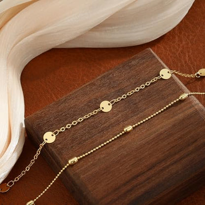 Body Chain for Women 14K Gold Plated Waist Beads Chain Gold Belly Belt Cuban Layered Body Chains Waterproof Adjustable Sexy Bikini Beach Body Jewelry Daily Belts Gifts for Women 26.5-33Inch - style: Bead+Sequin -GD