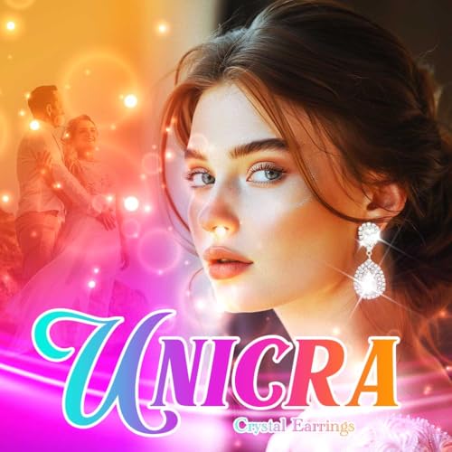 Unicra Silver Rhinestone Teardrop Earrings Crystal Wedding Bridal Dangle Earrings Prom Drop Earrings for Women and Brides - color: Silver
