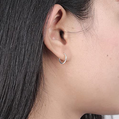 Boma Jewelry Sterling Silver Classic Snap Down Closure Tube Hoop Earrings - size: Medium