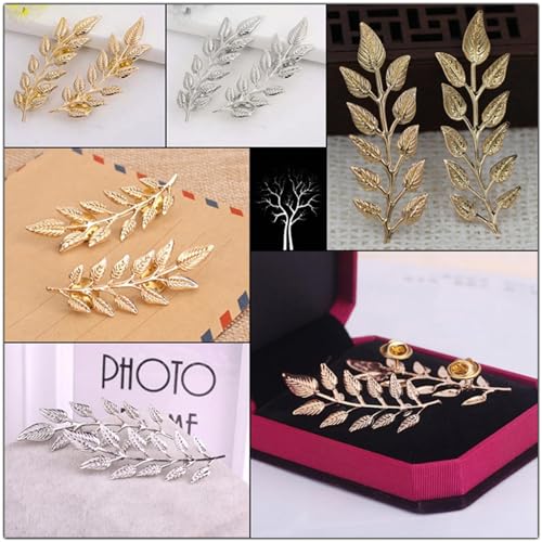 WCRAZYE Retro Hollow Pattern and Angle Triangle Collar Pins for Men Women Fashion Simple Gold Silver Palace Brooch Clip Pin Brooches Buckle Shirt Collar Decoration Parts - style: 7 Pcs Leaf Triangle Chain Pins