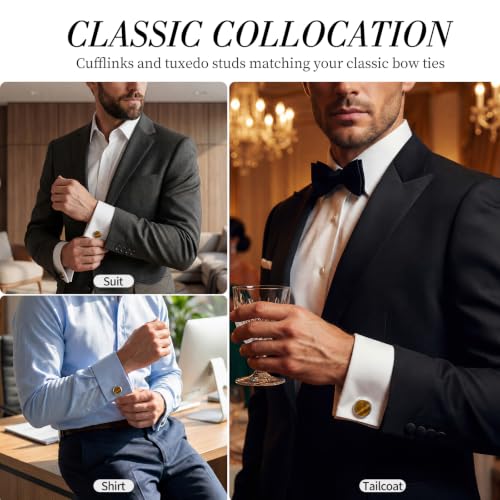 Cufflinks for Men, Stainless Steel Tuxedo Cuff Links Classic | Stainless Steel, 0.5 inch Lead-Free and Nickel-Free, groom Wedding Business Party, Gift for boyfriend Husband father - color: Yellow