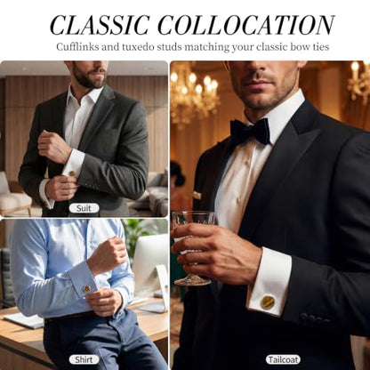 Cufflinks for Men, Stainless Steel Tuxedo Cuff Links Classic | Stainless Steel, 0.5 inch Lead-Free and Nickel-Free, groom Wedding Business Party, Gift for boyfriend Husband father - color: Yellow