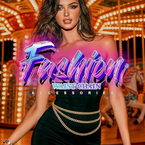 REETAN Gold Waist Chain Belt Fashion Rave Body Accessories for Women