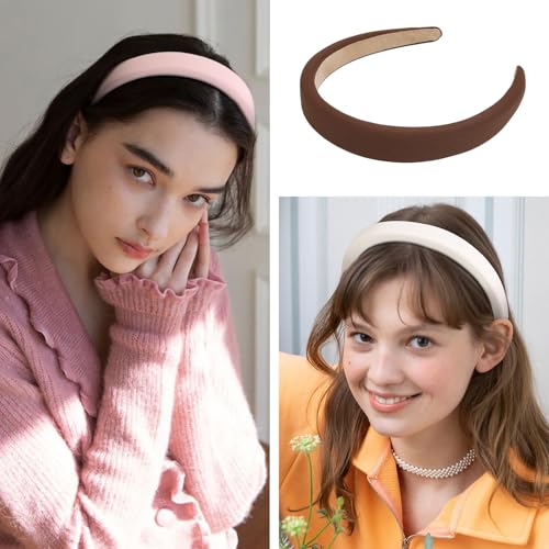 AIBFRID Headbands for Women Non Slip Padded Headband Trendy Cute Headbands for Women's Hair 0.8 Inch Comfortable Head Bands Hair Accessories 6PCS