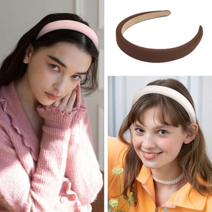 AIBFRID Headbands for Women Non Slip Padded Headband Trendy Cute Headbands for Women's Hair 0.8 Inch Comfortable Head Bands Hair Accessories 6PCS