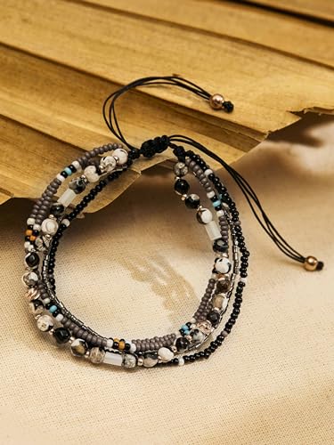 Bohemian Bead Stacked Bracelet, Vintage Multi-Layer Bracelet, Gift for Her - style: Bracelet JY-J4NV