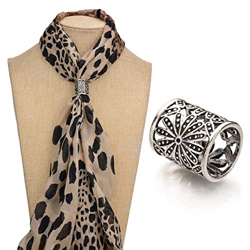 Joyci 3pcs Women's Scarf Ring Clip Slide Gold Silver Tone Hollow Tube | Retro Style Scarf Fastener for Women's Shawl, Silk Neckerchief, Napkin, Metal Antique Sturdy, Classy Fashion Accessories - color: Silver