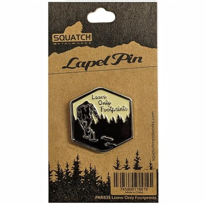Bigfoot Enamel Lapel Pin - for Fans of Bigfoot and Sasquatch - style: Leave Only Footprints