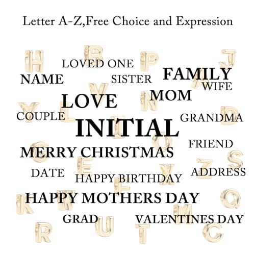 S925 A-Z Bead Charms,Initial Letter Alphabet, 14K Gold Plated, for Bracelet Necklace, Gift for Mothers Nurses Day Graduation Birthday Anniversary, for Girlfriend Family Friend, for Pandora - style: A Letter
