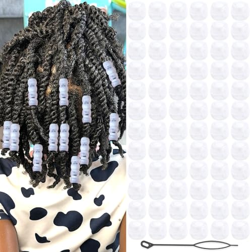 NAISKA 90Pcs White Hair Beads for Braids Small Round Beads for Hair Cute Hair Beads for Kids Girls Mini Pony Beads Acrylic Dreadlock Beads Loc Beads Braid Accessories Christmas - color: White
