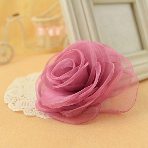 Merdia Women's Lovely Flower Hair Clip, Rose Brooch Pin, Floral Hair Clips for Women, Hat Pins, Light Purple, Hair Accessory - color: Light Purple