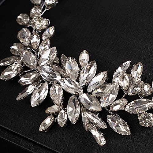 JWICOS Wedding Crystal Hair Comb Bridal Hair Comb Hair Clip Vine Headpiece Wedding Hair Accessories for Brides (Silver) - color: Silver