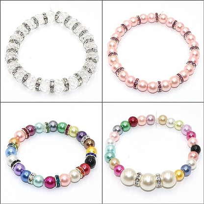 100Pcs Rondelle Spacer Beads Round Crystal Charms Czech Rhinestone Silver Plated Spacer Loose Beads for DIY Bracelet Necklace Jewelry Making Supplies (6MM, Green) - color: Green, size: 6MM