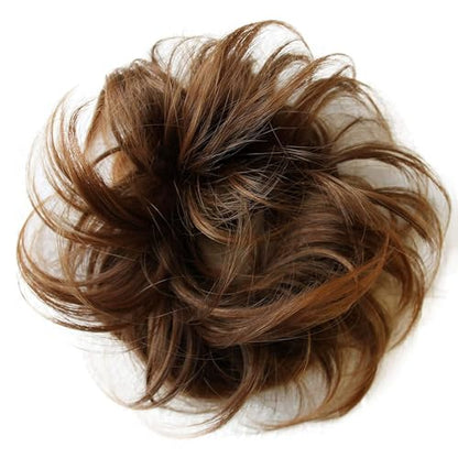 CAISHA Small Scrunchy Updo Hairpiece Ponytail Extensions Hair Tie Brown Mix G15C - color: brown mix #4T30 G15C