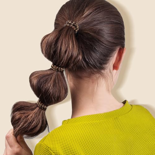 IKOCO 150PCS Seamless Hair Ties for Women, No Damage, Leopard Print | Cotton Ponytail Holders, Value Pack, Elastic, No Breakage, No Crease, Durable Hold, for Thick & Curly Hair - color: Leopard Animal Print
