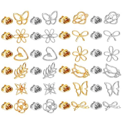 24PCS Women Shirt Brooch Pins, 12 Design Dainty Lapel Pins | Flower Brooches Pin Cover Up Safety Lapel Pin for Shirt Hat Cardigan Sweater Tie Tacks Clothing Decoration Accessories