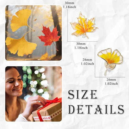 Flower Brooch for Women Rhinestone Pearl Zirconia Flower Lapel Pin Birthday Holiday Gift for Mother Wife Girlfriend - color: 15 Maple Leaf and Ginkgo