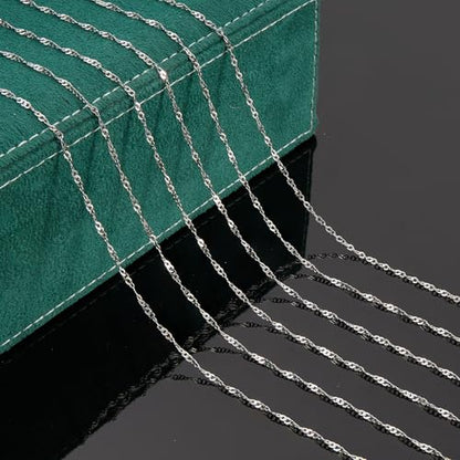 UMAOKANG 32.8 Feet Stainless Steel Jewelry Making Chains Delicate Singapore Link Chain Women Necklace DIY - color: Singapore Silver