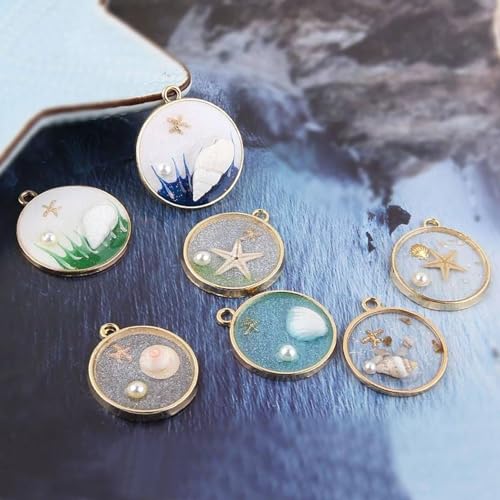 Oubaka Open Bezels for Resin,50pcs Hollow Frame Pendants Round Open Frame Pendant Opens Bezel Pendants Blank Resin Pendant for Jewelry Making,DIY Resins Crafts(K Gold) - color: K Gold;Round