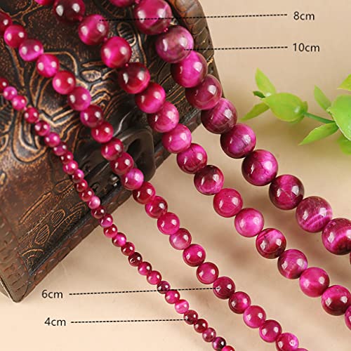 Natural Stone&925 Sterling Silver/18K Gold Anklet,│4MM│9-12 in│, Hand Woven, Adjustable Size - color: 925 Sterling Silver&Rose Tiger's Eye,4MM