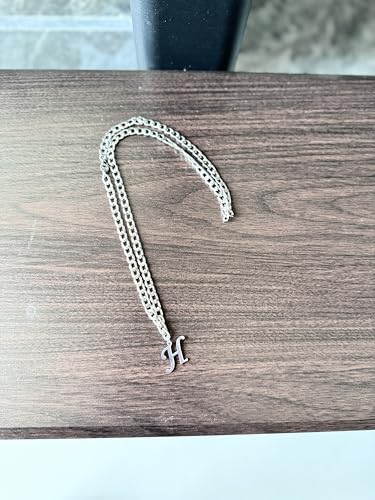 Stainless Steel Initial A-Z Necklace for Men Women,Cuban Chain,Titanium Steel Initial Letter Pendant Charm Necklaces Accessories Jewelry for Woman Man,21 Inch Chain - color: H
